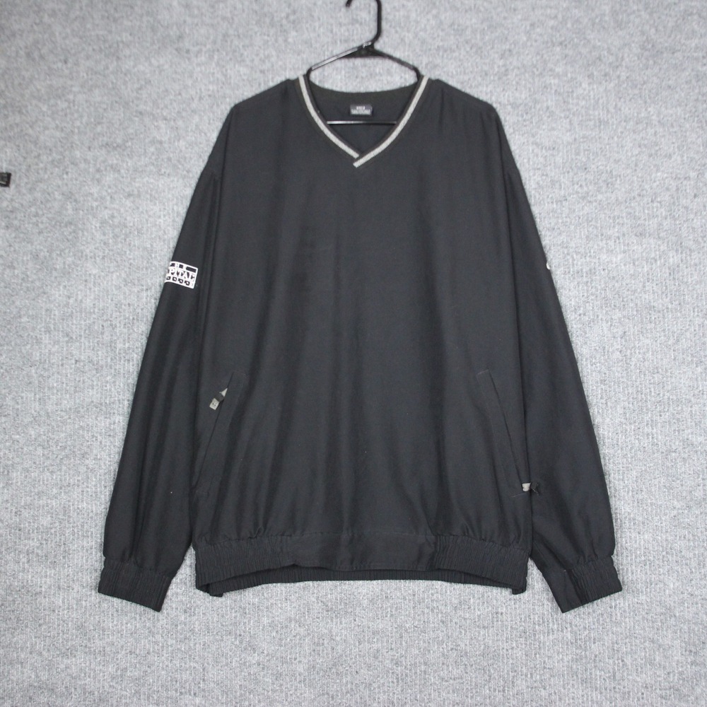 Nike Golf Men's XXL Black‎ V-Neck Pullover Jacket The Capital Grille Logo Y2K